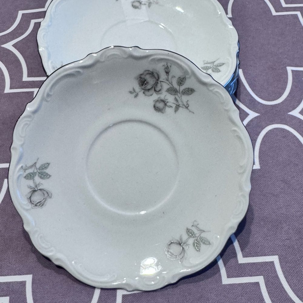 Mitterteich Bavaria Mystic Rose German China Saucer- Set Of 5